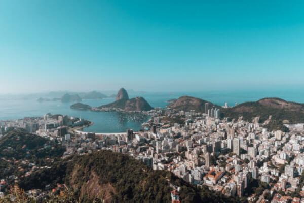 Vista aérea da cidade do Rio de Janeiro no Brasil