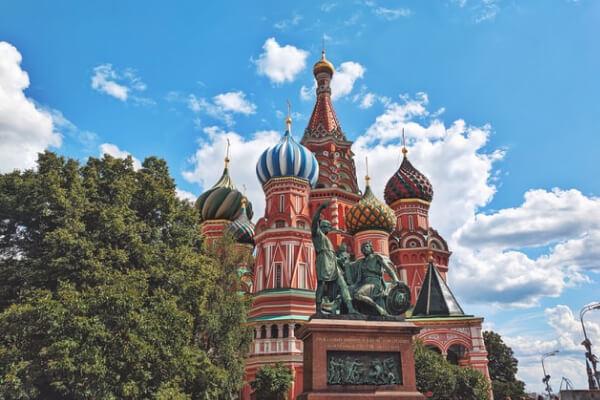 Catedral de São Basílio na Praça Vermelha em Moscou, capital da Rússia