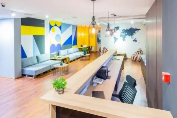 Recepção de um hostel