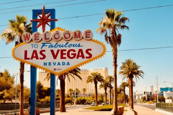 Placa de boas vindas a Las Vegas