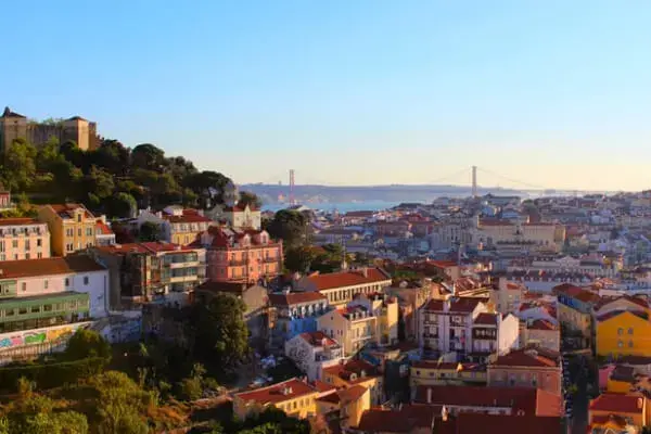 Vista aérea de Lisboa, capital de Portugal