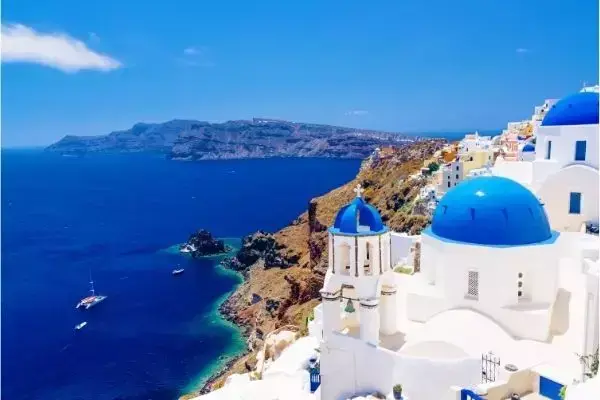 Casas em Santorini, Grécia