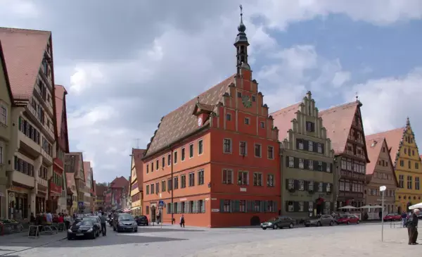 Casas enxaimel em Dinkelsbühl, Alemanha