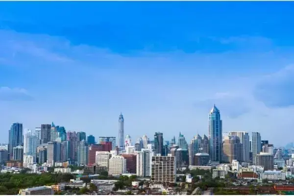 Paisagem urbana de cidade na Tailândia