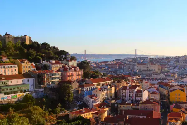 Vista aérea de Lisboa, em Portugal