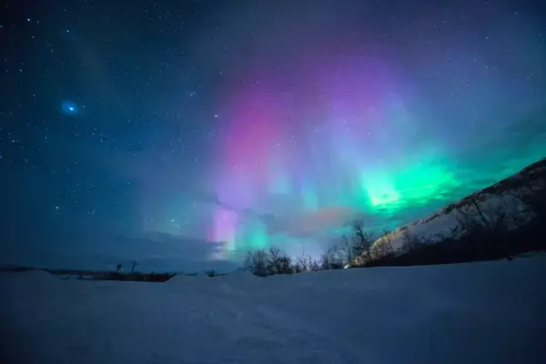 Aurora boreal em Lofoton, Noruega