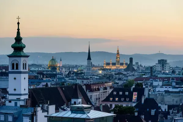 Vista aérea de Viena, capital da Áustria