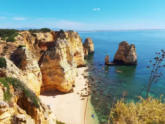 Praia em Ponta da Piedade, Lagos, Portugal