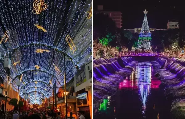 Petrópolis decorada para o natal.