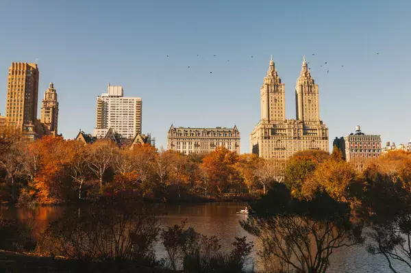 Lago no Central Park em Nova York, EUA