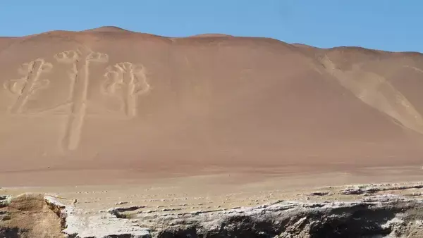 Figura de árvore no deserto de Nazca, Peru