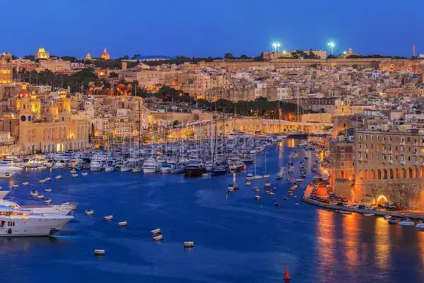 visão da ilha de Malta, na Itália.