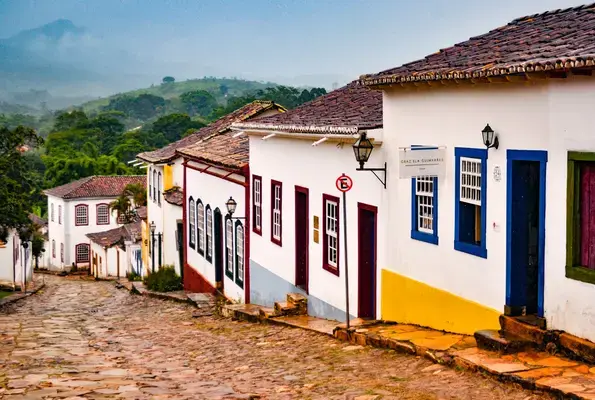 A rua de paralelepípedo de Tiradentes - Minas Gerais