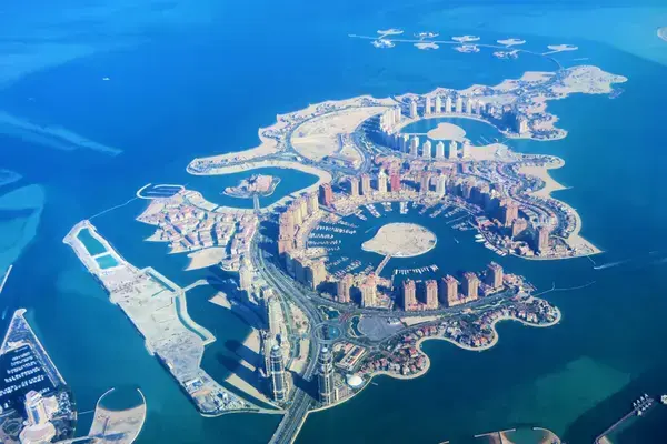 Parte da cidade de Doha, no Catar, vista de cima
