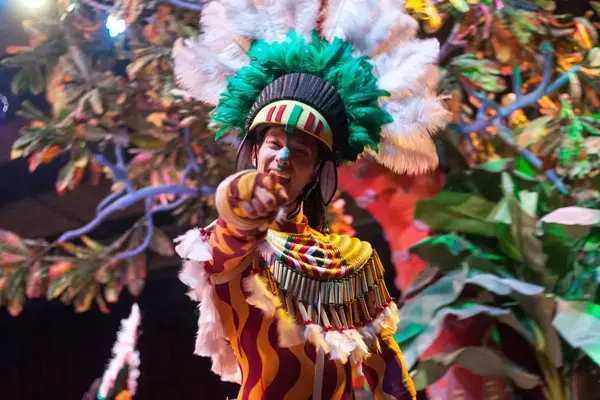 Um homem fantasiado para curtir o Carnaval no México.