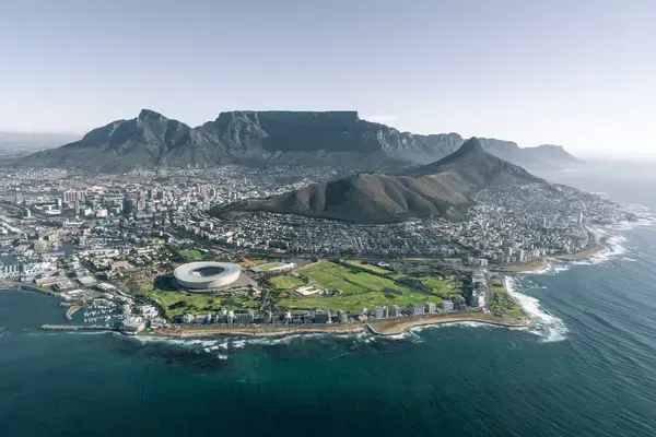 Vista aérea da cidade de Cape Town na África do Sul.