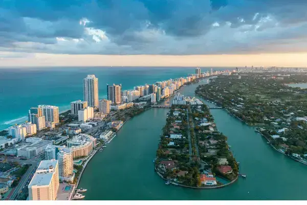 Miami Beach, na Flórida, vista de cima