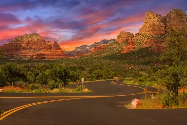 Por do sol em Sedona, no estado do Arizona, Estados Unidos