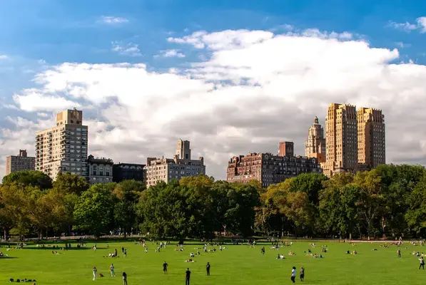 pessoas no gramado verde realizando atividade no Parque Central em Nova York