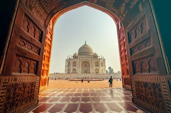 Vista do Taj Mahal na Índia