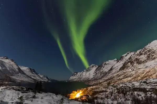 Aurora boreal em Tromsø, Noruega