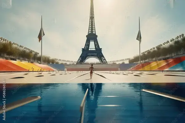 torre eiffel comemorativa dos Jogos olimpicos em paris 2014