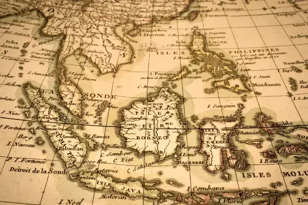imagem do mapa do sudeste asiatico