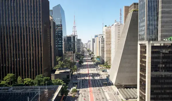 Imagem aérea da Avenida Paulista em São Paulo/SP (Fonte: Unsplash)