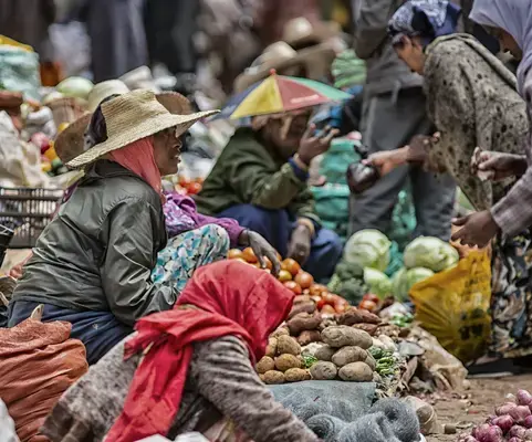 Mercado em Addis Ababa, capital da Etiópia (Fonte: Unsplash)