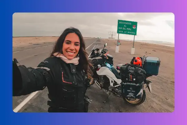 Lary Rahal que está indo do Ushuaia ao Alasca sozinha (Fonte: Arquivo Pessoal/Lary Rahal)