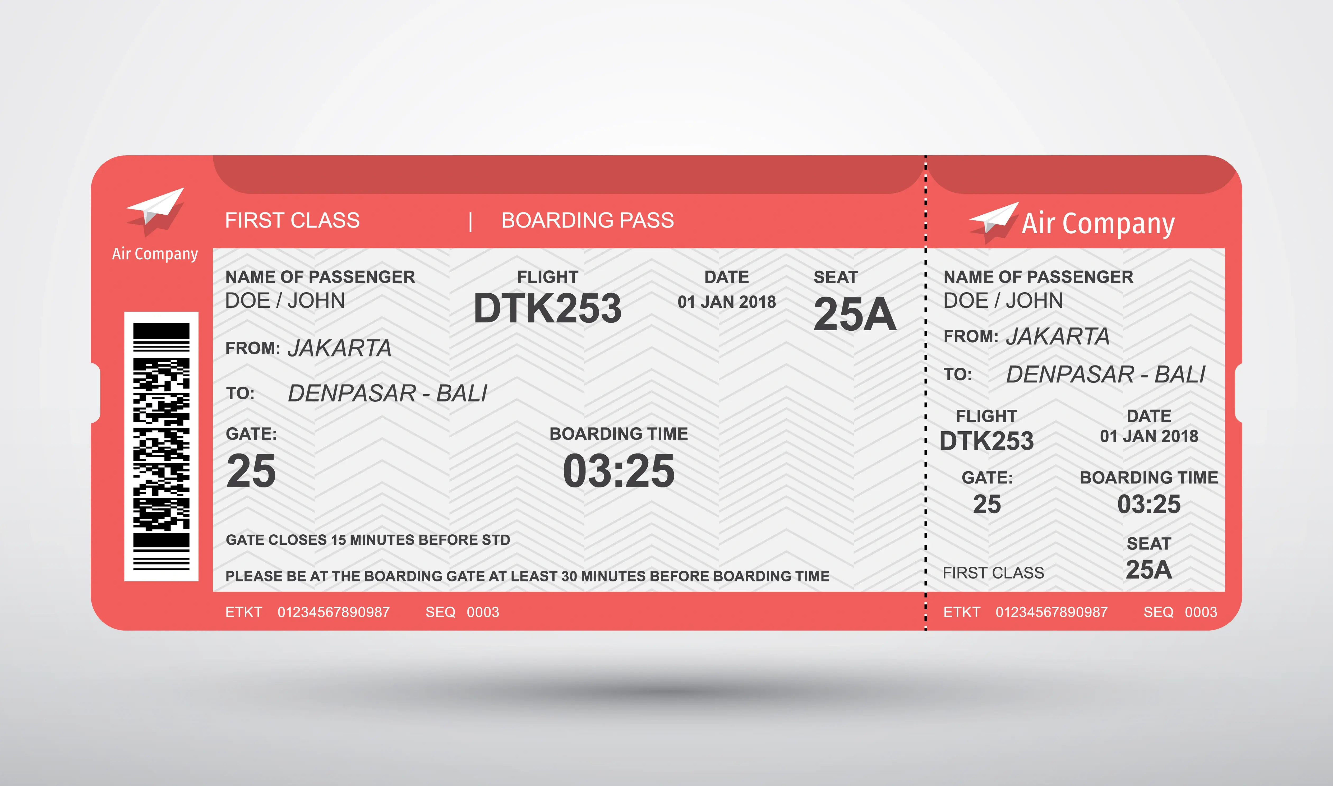 imagem de um ticket de passagem aerea de primeira classe