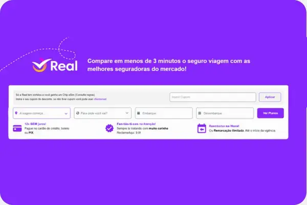 comparador de seguro viagem da Real