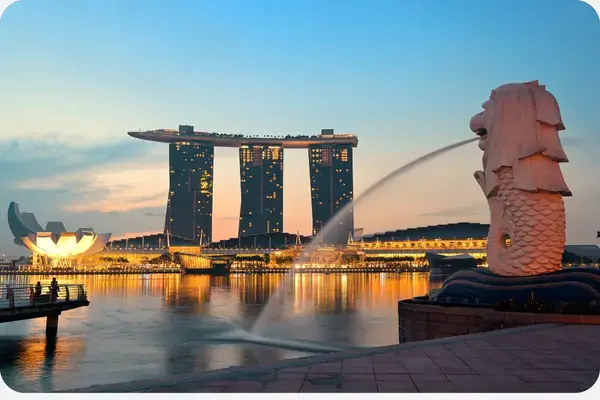 Escultura de Merlion Park, em Singapura