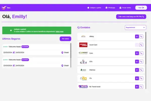tela do web app seu da Real