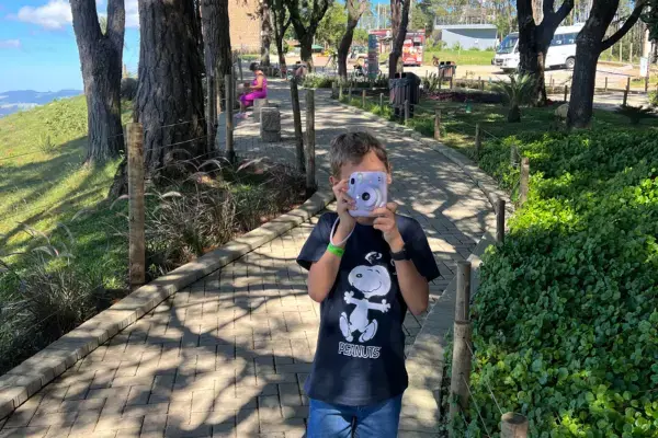 João fazendo os seus registros no Parque do Cristo (Fonte: Arquivo Pessoal)