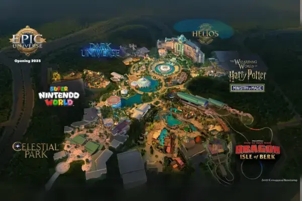 Mapa do Epic Universe, novo parque da Universal em Orlando (Fonte: Universal)