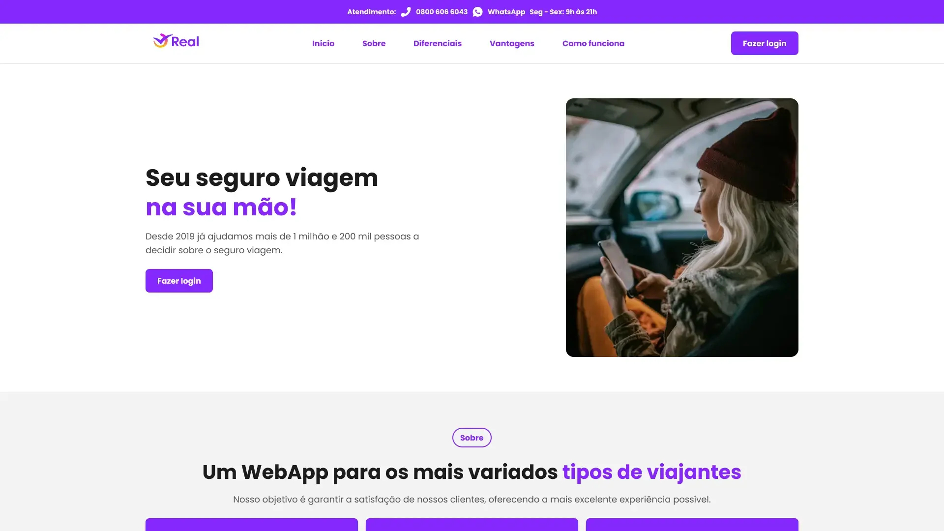 tela do web app seu da Real