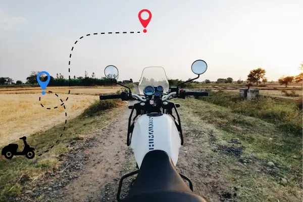 foto ilustrando moto na estrada