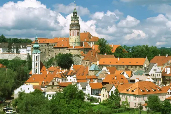 Vista da cidade de Český Krumlov
