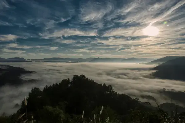Paisagem de cima de montanha em Urubici, SC