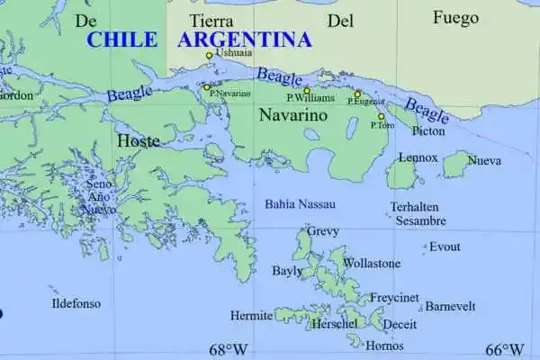mapa do canal de beagle