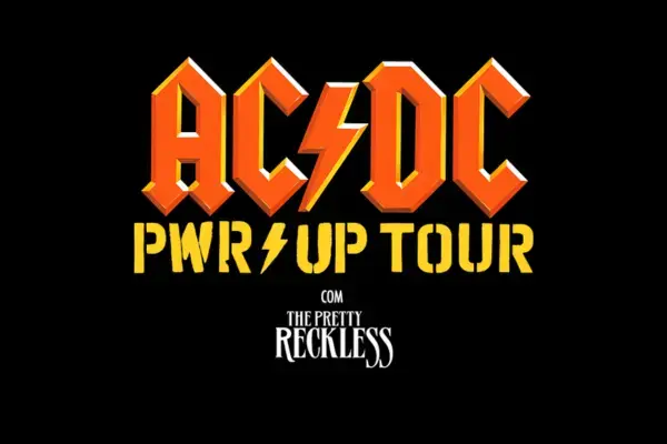Logo do AC/DC PWR/UP Tour com The Pretty Reckless no Brasil 2026