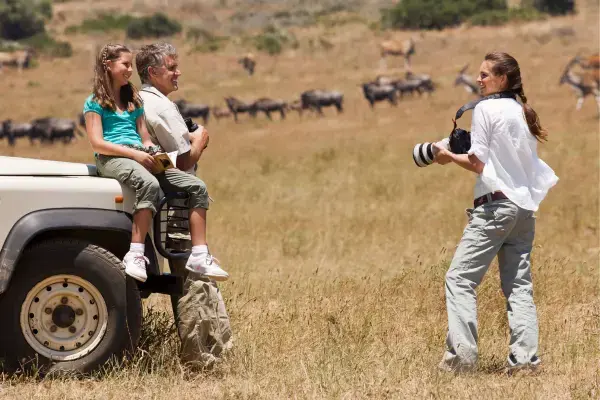 Pessoas em safári na África do Sul