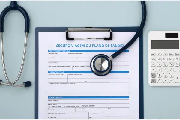 formulário seguro viagem na prancheta