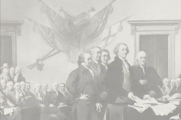 Apresentação da Declaração de Independência ao Congresso Continental em 1776