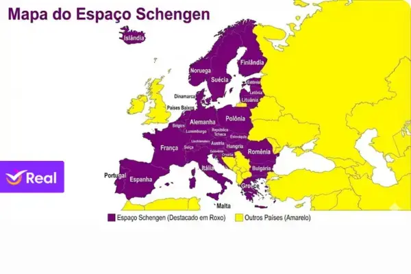 mapa do espaço schengen