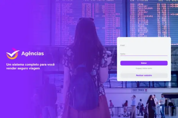 tela de cadastro de agências na plataforma da real (Fonte: Real Seguro Viagem)