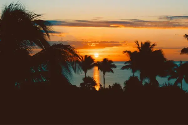 Por do sol no Caribe