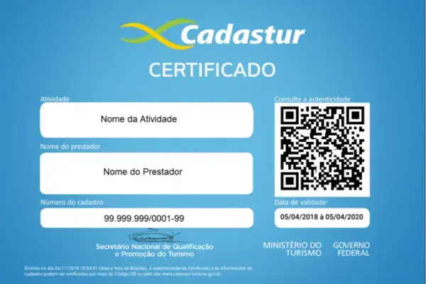 Exemplo de Cadastur (Fonte: Cadastur/GOV)