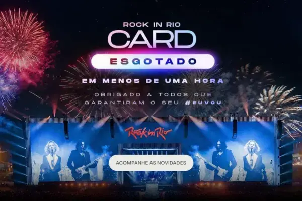 Divulgação oficial do Rock in Rio Card esgotado (Fonte: Rock in Rio/Reprodução)